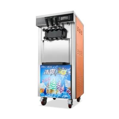2021 New Commercial Three 3 Flavor Street Stand Soft Ice Cream Making Machine Soft Serve ...