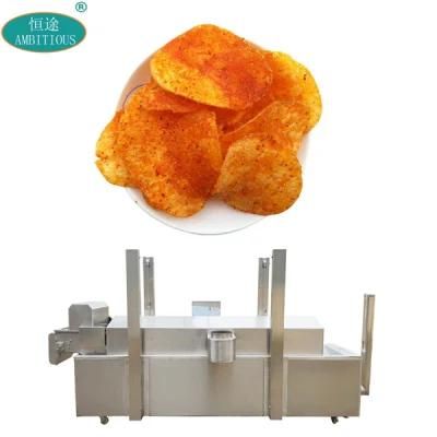 Continuous Gas Fryer with Belt Conveyor Sweet Potato Crisp Fryer Machine