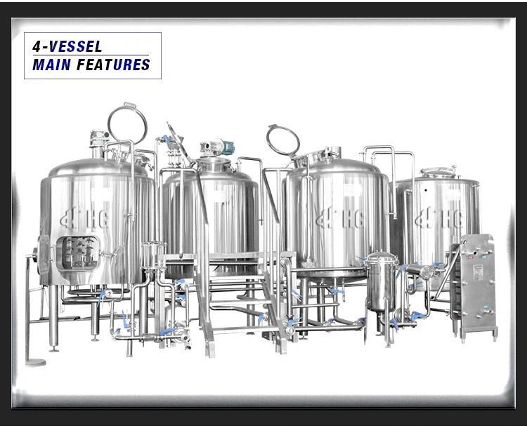 Micro Brewery 1000L 2000 Liter Steam Heated Commercial Beer Brewing Equipment