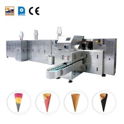 Multi-Function Automatic 63 Baking Plate 9 Meters Long Sugar Cone Production Machine with ...