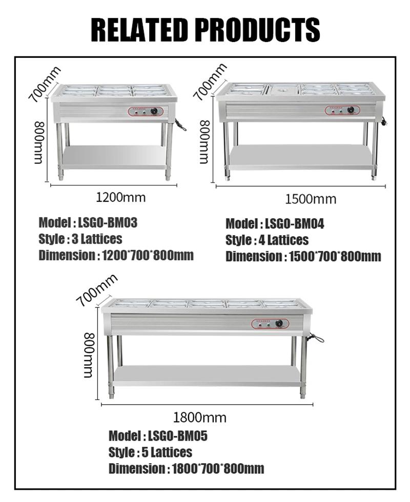 Catering Equipment Counter Top Curved Bain Marie Glass Hot Food Display Food Warmer