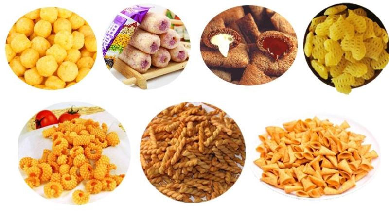 Extruded Corn Rice Snack Food Machine Cereal Puffs Rings Balls Extruder Processing Line