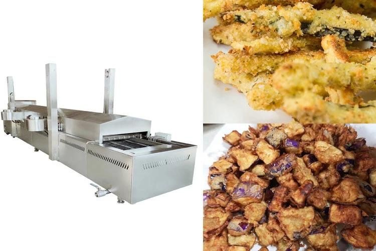 Electric Continous Frying Machine Food Conveyor Belt Eggplant Deep Fryer