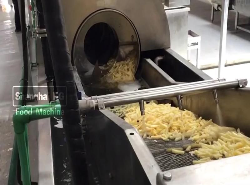 Snack Frozen French Fries Production Line Fresh Potato Chips Fryer Making Frying Food Processing Machine