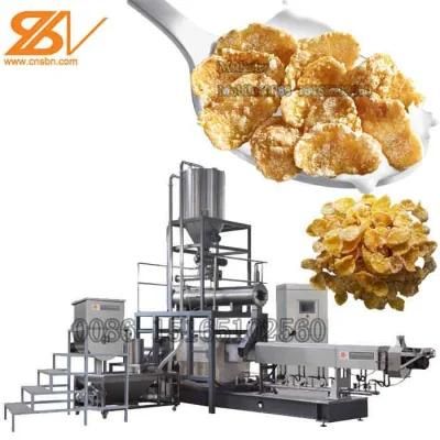 Double Extruder to Produce Crispy Corn Flakes Cereal Snaks Food CE Certificated