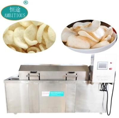 Large Capacity Continuous Snacks and Pellets Green Peas Corn Dog Frying Machine Electric ...