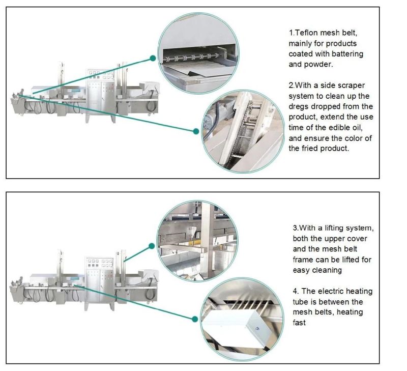 Automatic Chicken Nugget Production Line and Chicken Fillet Fryer and Frying Machine