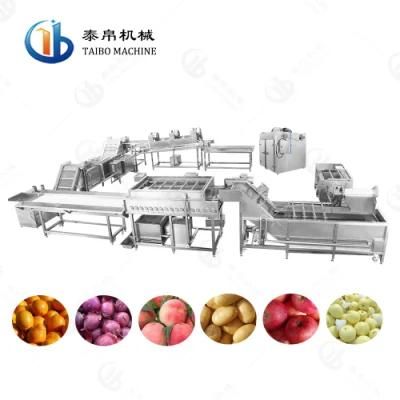 SUS304 Root Vegetable Slice Washing Cutting Drying Line with CE Certification