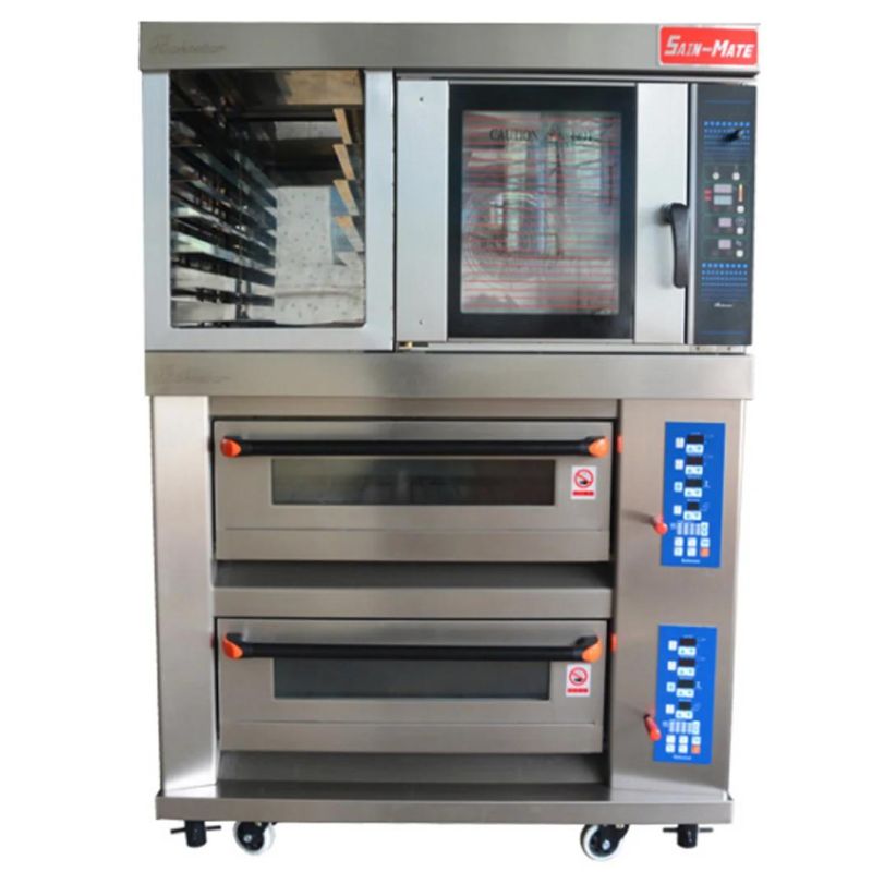 Bakery Equipments Bakery Shop Bread Baking Cookies Cooking 5 Trays Gas Hot Air Convection Oven