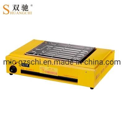 Commercial Single-Head Yellow Painted Electric BBQ Burner with Temperature Control Knob