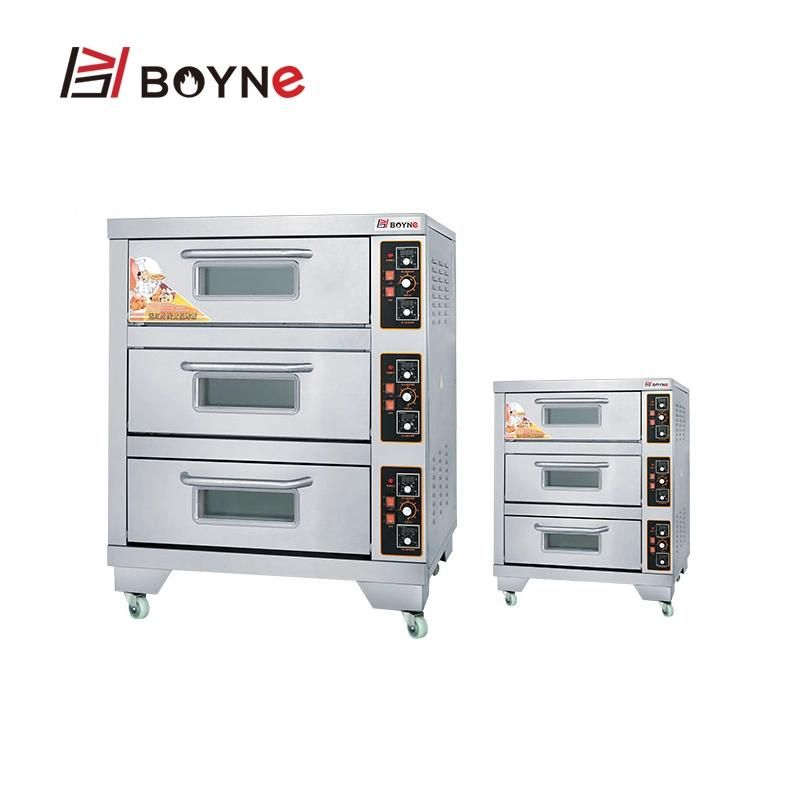 Commercial Used Hotel Baking Electric Oven with Three Deck Three Pans