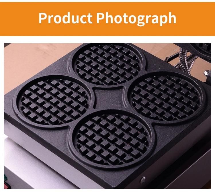 Commercial Electric Four Head Square Waffle Baker Waffle Maker