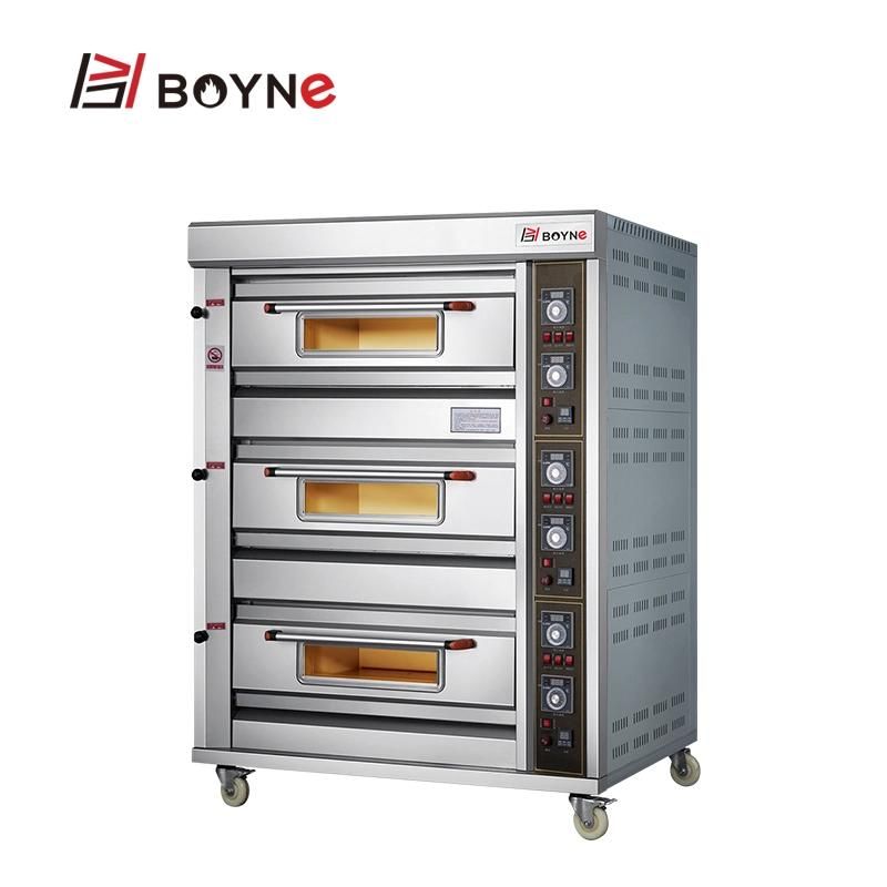 Quality Commercial 3 Deck 6 Trays Gas Bakery Baking Oven