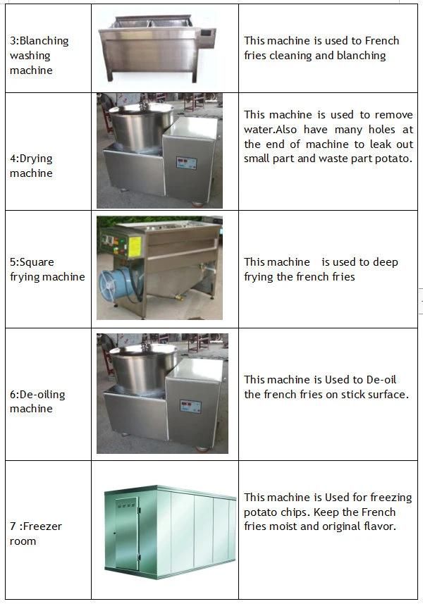 100 Kg/H Semi-Automatic Frozen Fried French Fries Production Line to Europe