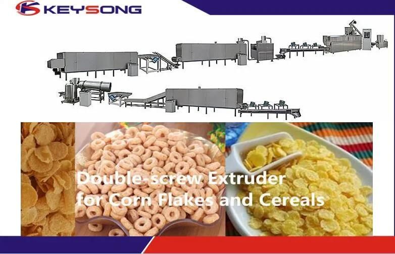 High Output Breakfast Cereal Corn Flakes Production Line Food Machine