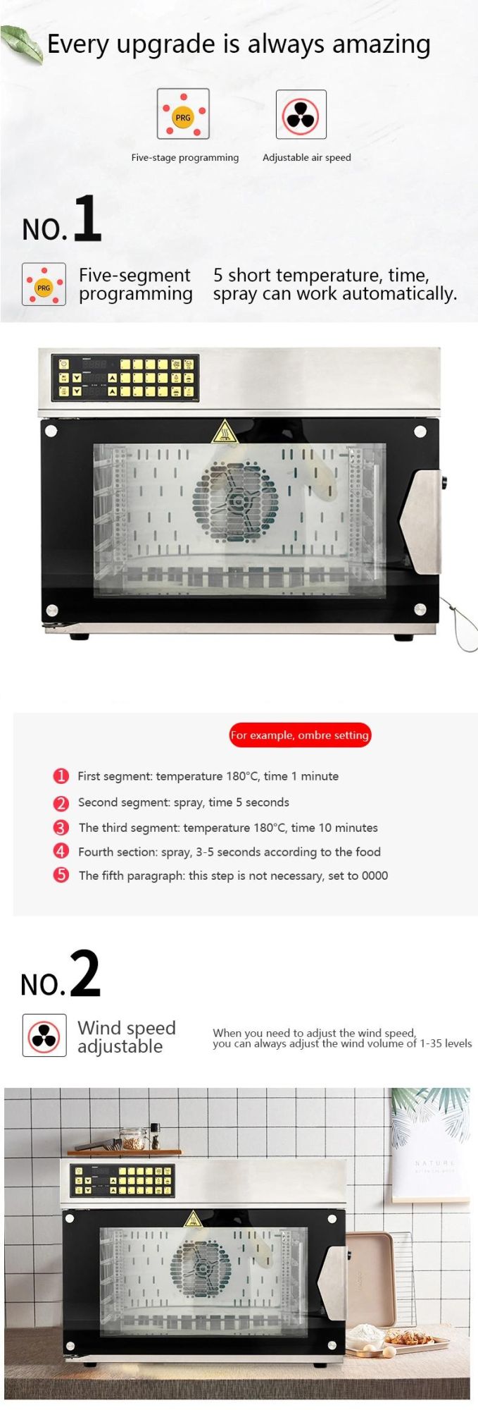 Kitchen Cookie Chicken Cake Baking Machines Equipment Bakery Hot Air 4 Trays Electric Convection Oven