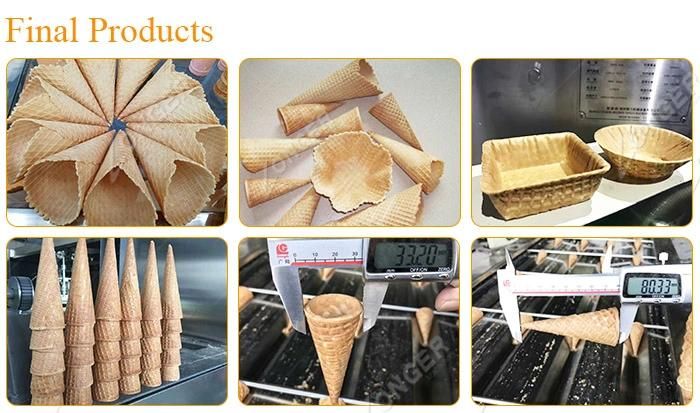 Automatic Waffle Bowl Crunchy Cone Manufacturing Ice-Cream Cone Rolling Machine