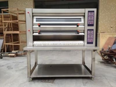 Hongling Bakery Equipment 2 Deck 4 Tray Pizza Oven