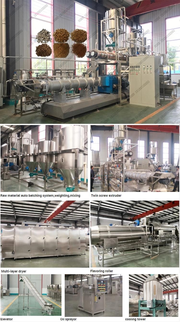 100-2000kg/Hr Industrial Automatic Wet Dry Animal Pet Dog Cat Food Extruder Fish Feed Making Machine Production Line Processing Maker Plant