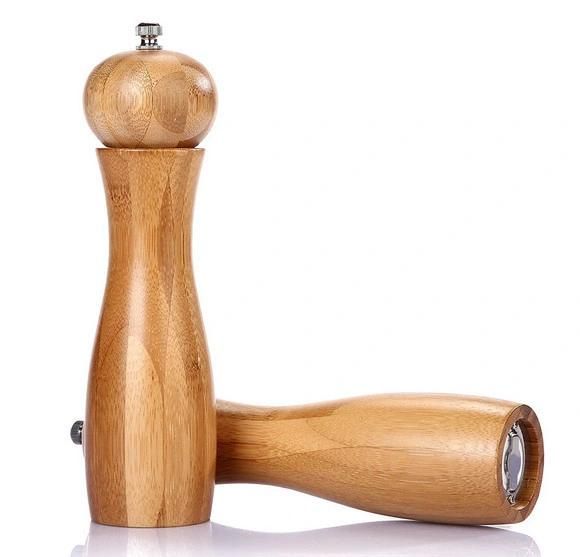 Bamboo Pepper Mill Big Pepper Grinder Ceramic Grinder Bamboo Spice Chamber 
