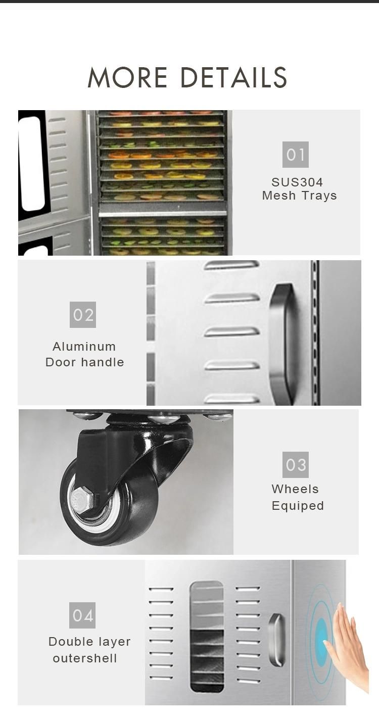 Popular Wholesale 2 Cabinets 32 Trays Commercial Food Fruits Vegetables Dehydrator Air Dryer Machine Fruit Drying Oven Dewatering Machine equipment