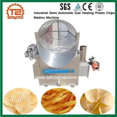 Ce Certificate Industrial Semi Automatic Gas Heating Potato Chips Making Machine