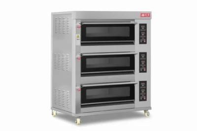 Steel Stainless 3 Deck 6 Tray Electric Oven (Large Glass With Door Glue)