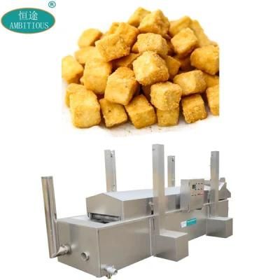 Continuous Mesh Belt Conveyor Tofu and Beancurd Frying Machine