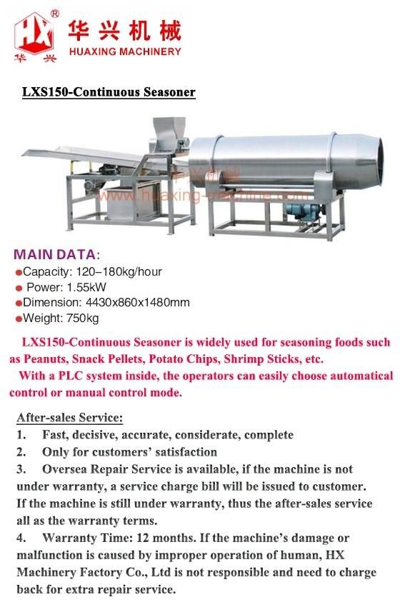 Lxs150-Continuous Seasoner (Seasoning Machine For Crisp Puff Snacks)