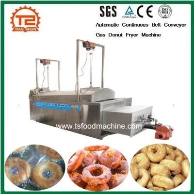 Automatic Continuous Belt Conveyor Gas Donut Fryer Machine