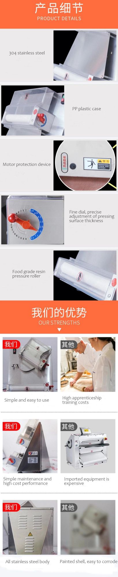 Electric Stainless Croissant Pizza Dough Roller Sheeter Automatic Pizza Dough Sheeter Pizza Machine