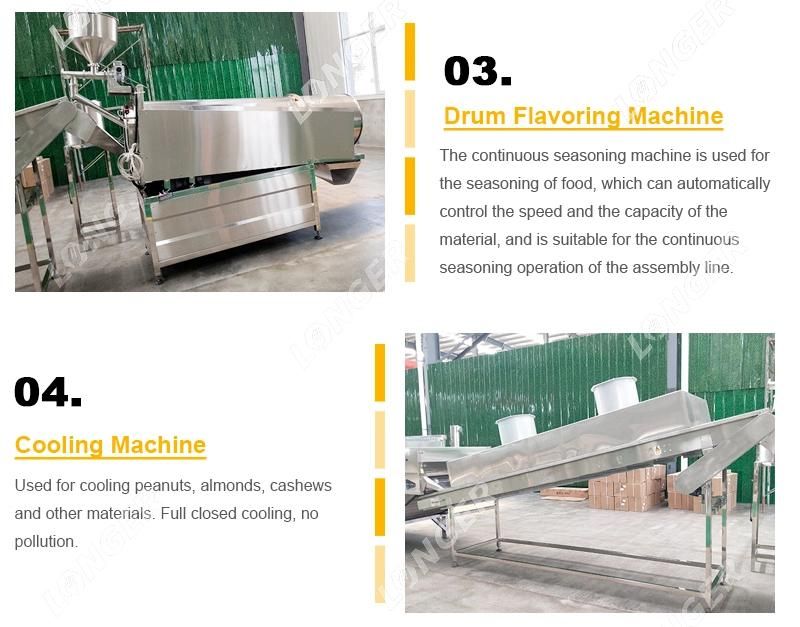 Continuous Gas Electric Roaster Line Coating Roasted Peanut Roasting Machine Price