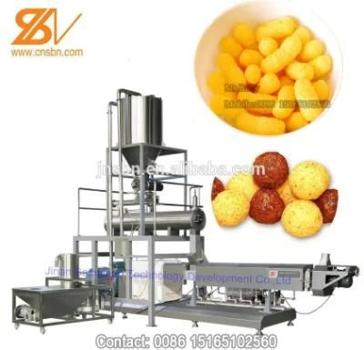 Puffed Corn Snack Extruder Extruded Rice Puff Food Corn Ring Extrusion Making Machine ...