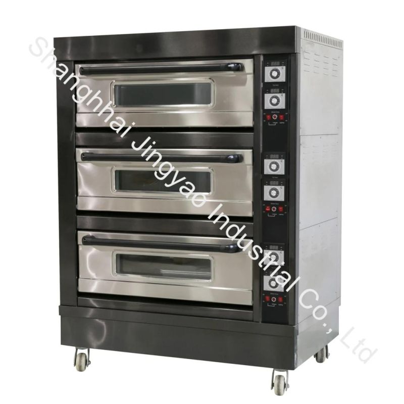 Commercial Hotel Bakery Equipment Bakery Pizza Oven with Pizza Stone Commercial Double/Single Electric/Gas Pizza Bread Baking Deck Oven Machine Industrial