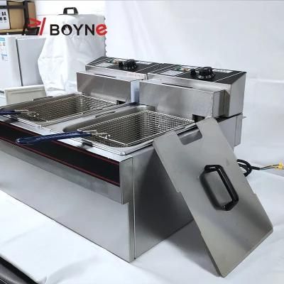 Double Tank Stainless Teel Potato Chips Deep Fat Fryer