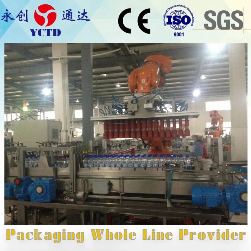 Automatic robot palletizer machine for food drinking water beverage tin can bottles cartons cases