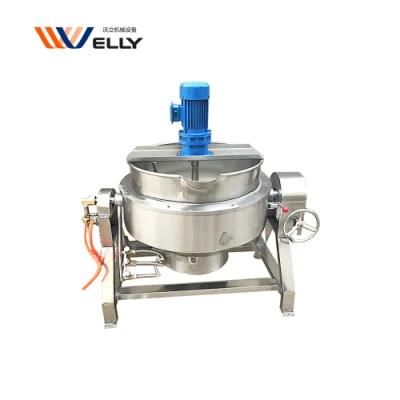 0-300 Celsius Jacketed Cooking Kettle Machine Industrial Cooking Pots with Mixer for Jam ...
