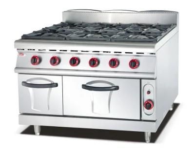 Commercial Gas Cooking Stoves /Stainless Steel Gas 6 Burners with Cabinet