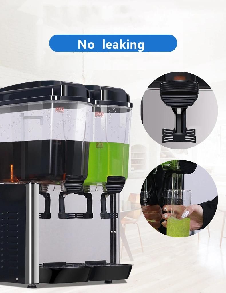Double Tanks Beverage Drink Refrigerated Machine Cold Juice Cylinder Dispenser