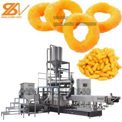 Automatic Puff Bugles Chips Line Corn Snack Food Frying Making Extrusion Machine Price