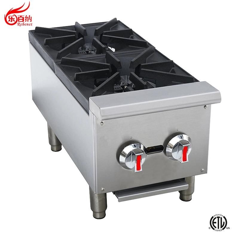 Commercial Kitchen Equipment Table Top Hotplate 4 Burner Gas Range Cooker in Stainless Steel (EHP-4S)