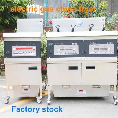 Commercial Large Capacity Fryer Electric Heating Double Cylinder Four Screen Fryer with ...