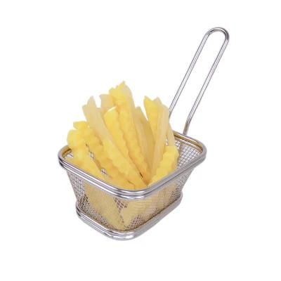 Table Serving Rectangular Stainless Steel Fryer Baskets Strainer French Fries Holder Small ...