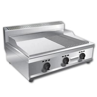 Full Flat Top Gas Double Bunrner Griddle Counter Top Outdoor BBQ Griddle