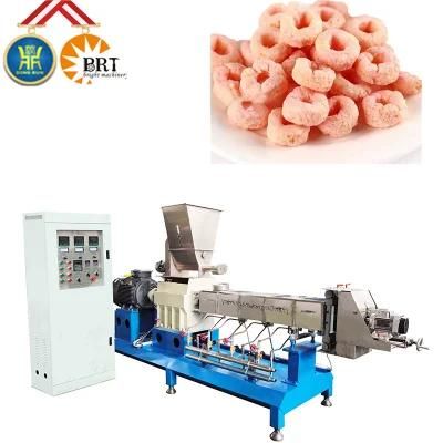 Puffed Corn Rice Snack Food Making Extruder Processing Machine Puff Feed Production Making ...