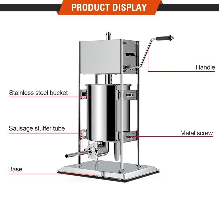 Manual Hr15L Commercial Sausage Maker Machine Vacuum Pneumatic Sausage Filler Vertical Sausage Stuffer
