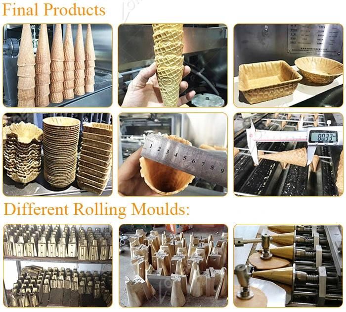 Automatic Waffle Ice Cream Cone Making Machine/Sugar Cone Baking Machine Product Line Price