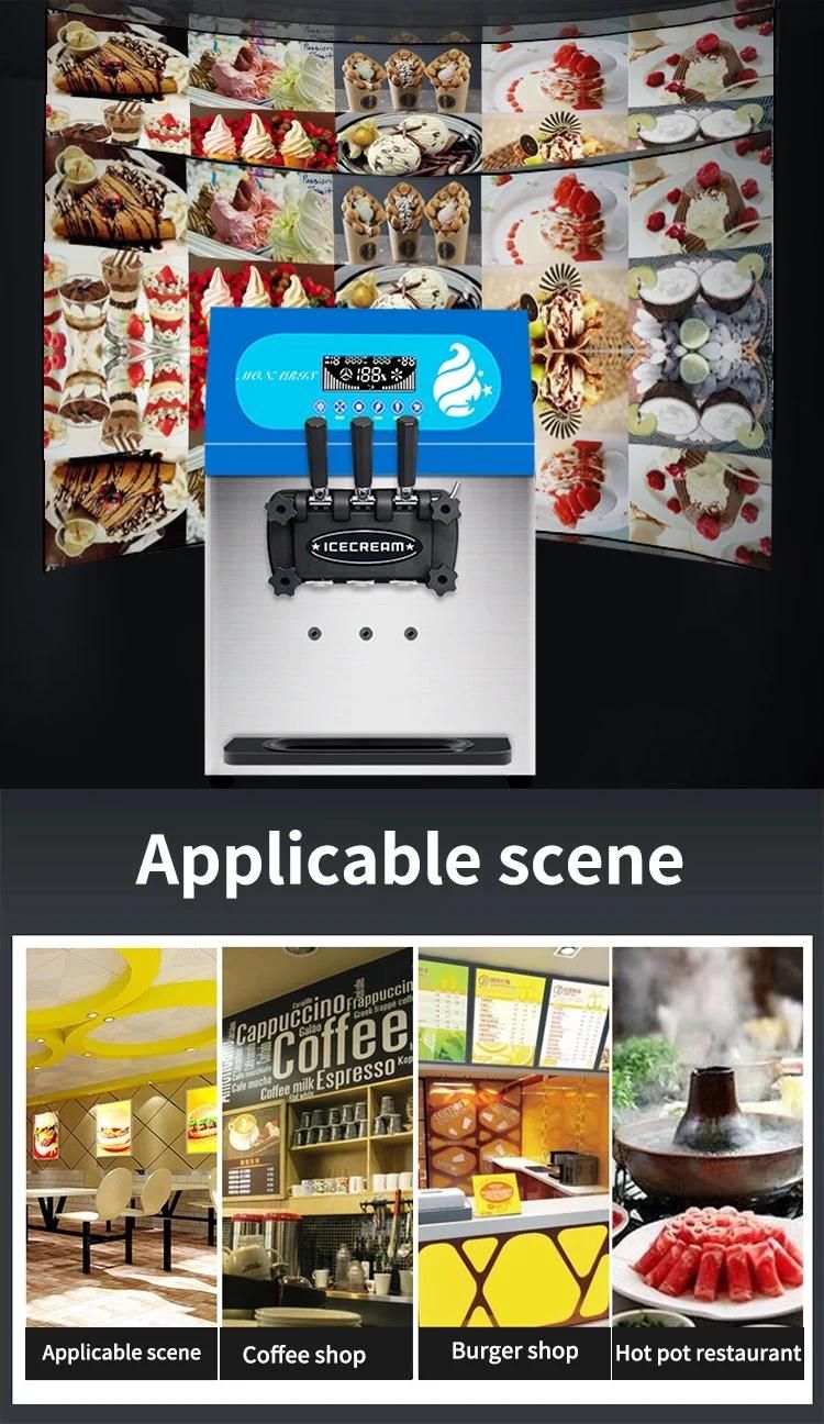 28L/H Capacity Imported Compressor Silent Operation Stainless Steel Material Ice Cream Machine