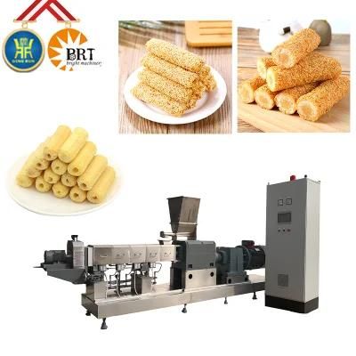 Sweet Corn Scale Processing Puffed Making Twin Screw Extruder Core Filled Small Snack Food ...