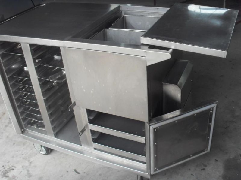 Stainless Steel Electric Heated Type Insulated Food Cart (THR-FC011)